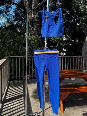 American Apparel Performance Sportswear Blue Leggings Size Small